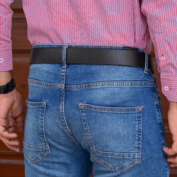 Black Finish Buffalo Full Grain Thick Heavy Leather Belt - Free Personalization - Picture 9 of 14